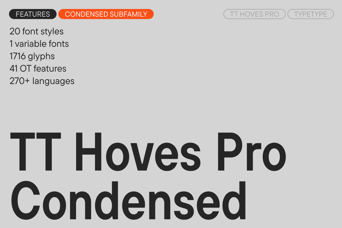 TT Hoves Pro Condensed, a Sans Serif Font by TypeType (Photo 1 of 6)