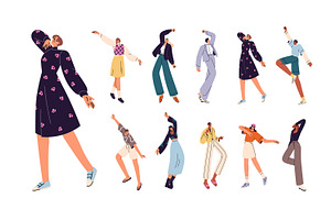 People dance set + seamless patterns, a Person Illustration by PaperTrident