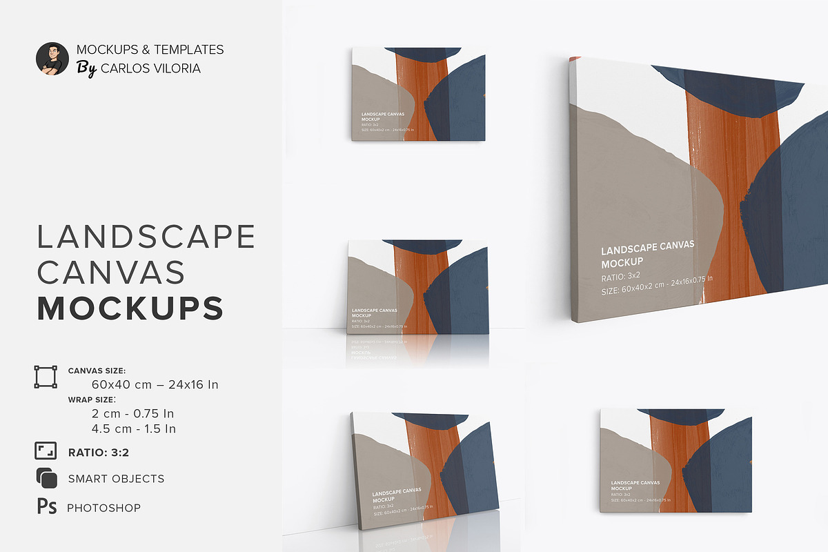 Canvas Mockups Bundle 01, a Merchandise Mockup by Mockups by Carlos Viloria (Photo 39 of 53)