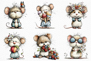 Whimsical Summer mouse Clipart, an Illustration by Craft Nest (Thumbnail 3 of 12)