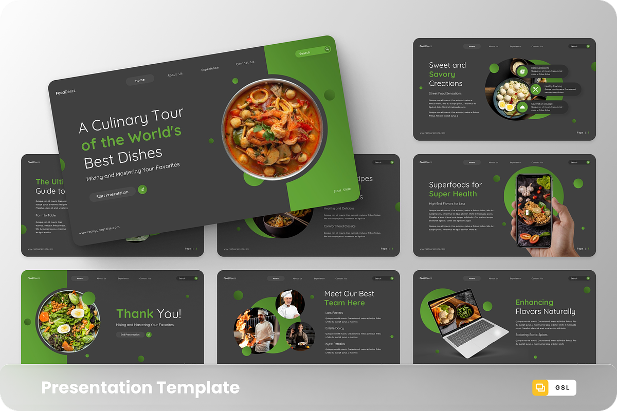 FoodDeezz - Food Google Slide, a Presentation Template by GraphauseProject (Photo 1 of 6)