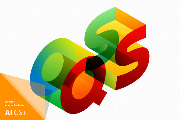 Vector colored isometric alphabet preview 6