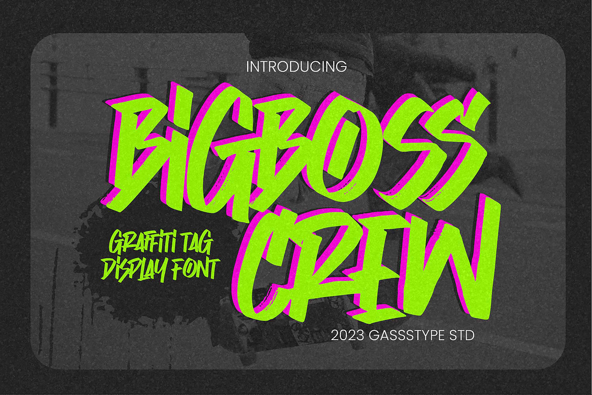 Bigboss Crew – Graffiti Tag Display, a Handwritten Font by Gassstype (Photo 1 of 8)