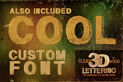 Wood - 3D Lettering + Font, a Font by MIIM (Thumbnail 3 of 4)