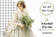 Watercolor Green Brides Clipart, a Person Illustration by NiiiNArt (Thumbnail 4 of 7)