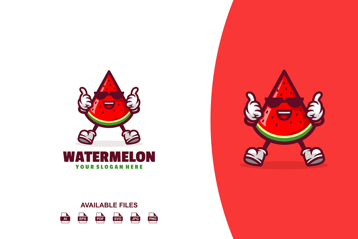 Watermelon Mascot Logo, a Design Template by artchiles_design