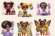 WHIMSICAL BIRTHDAY GIRLS CLIPART, a Person Illustration by Daring Digies (Thumbnail 3 of 7)
