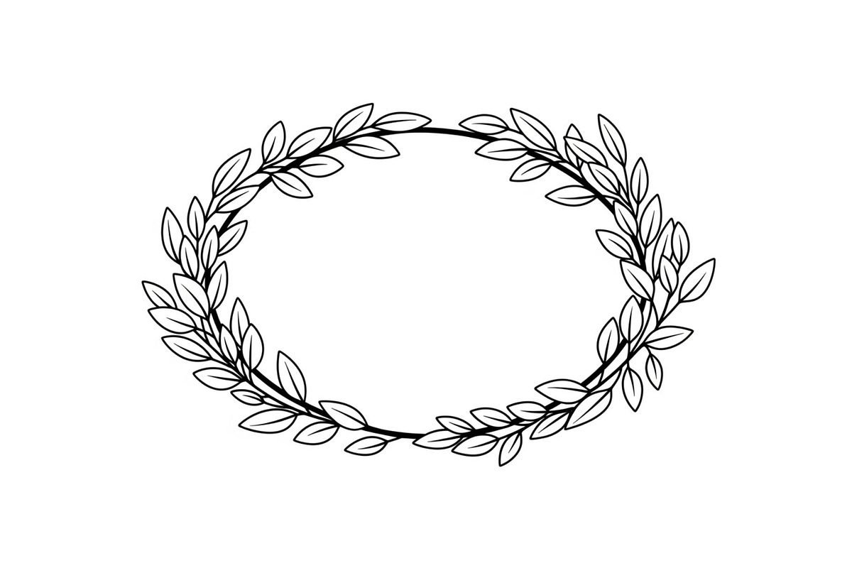 Botanical Oval Wreath Frame Bundle, an Illustration by Designer_Momina (Photo 8 of 51)