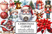 Watercolor Christmas Clipart,, an Illustration by Libby Wishes (Thumbnail 1 of 7)