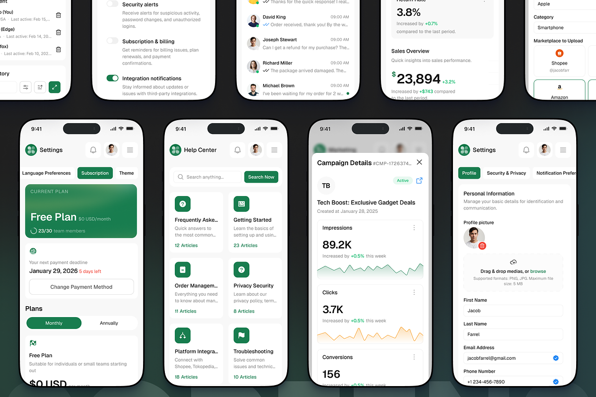 TeamSync - E-Commerce Dashboard, an UI Kit Template by Semusim Visual (Photo 6 of 8)
