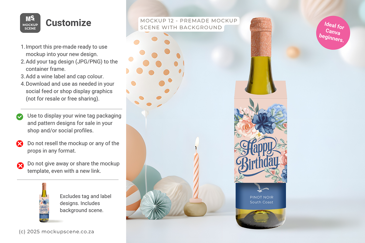 Wine Tag Canva Mockup, a Packaging Mockup by Mockup Scene (Photo 7 of 10)
