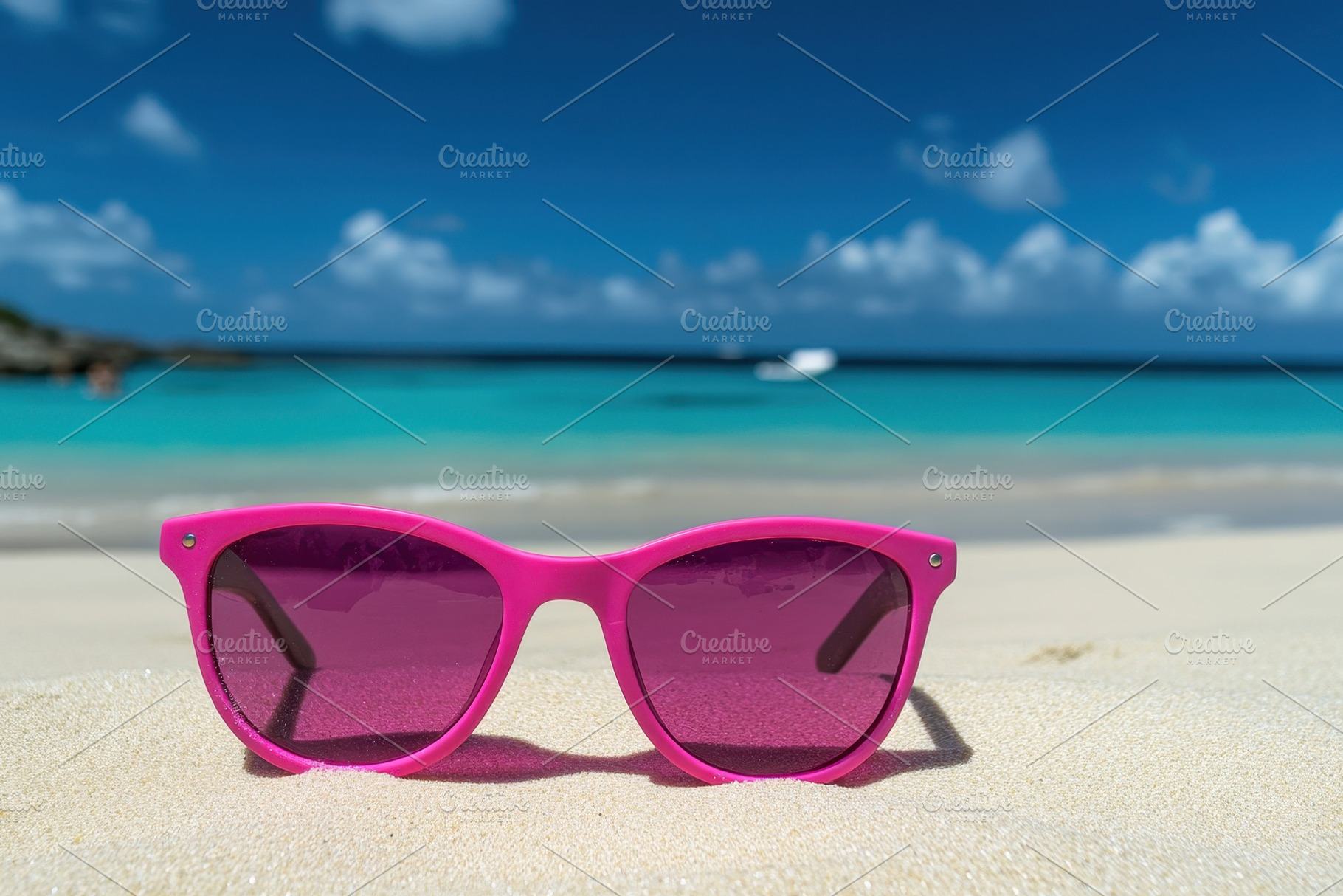 Pink sunglasses resting on the warm, a Photo by Iftikhar Alam