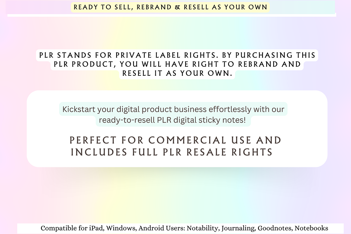 PLR Resell Digital Sticky Notes, a Stationery Template by Tas Creative Studio (Photo 3 of 7)