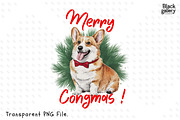 Watercolor Christmas Dog Puns Bundle, a Graphic by Clipart Bloom (Thumbnail 15 of 25)