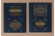 Set of 4 vintage labels, a Card Template by OneVectorStock (Thumbnail 1 of 2)