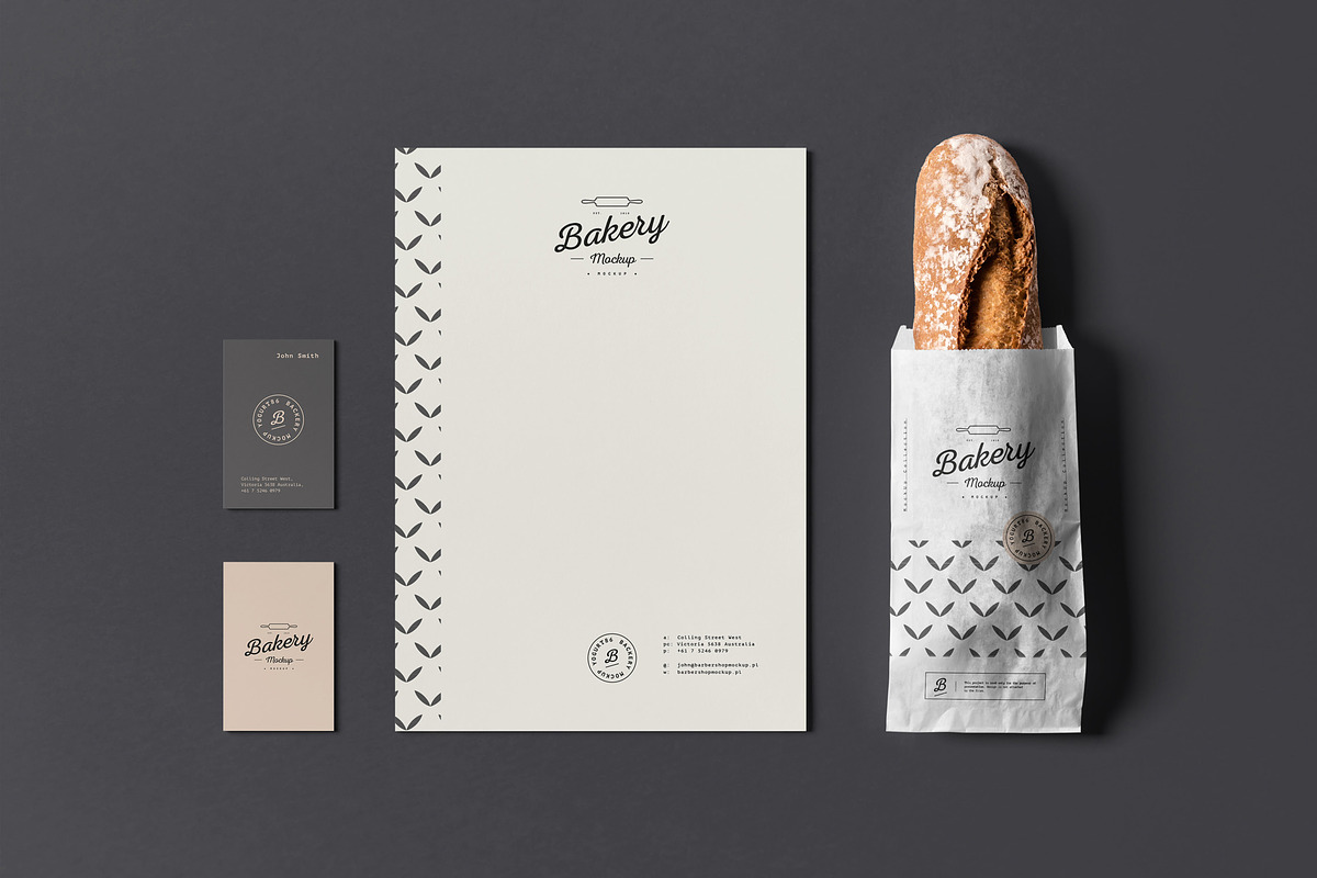 Bakery Branding Mock-up, an Advertising Mockup by Yogurt86 (Photo 4 of 11)