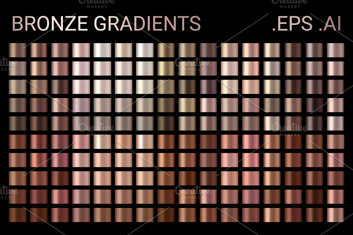 BRONZE GRADIENTS for Adobe Illustrat, a Gradient Add-On by Juksy
