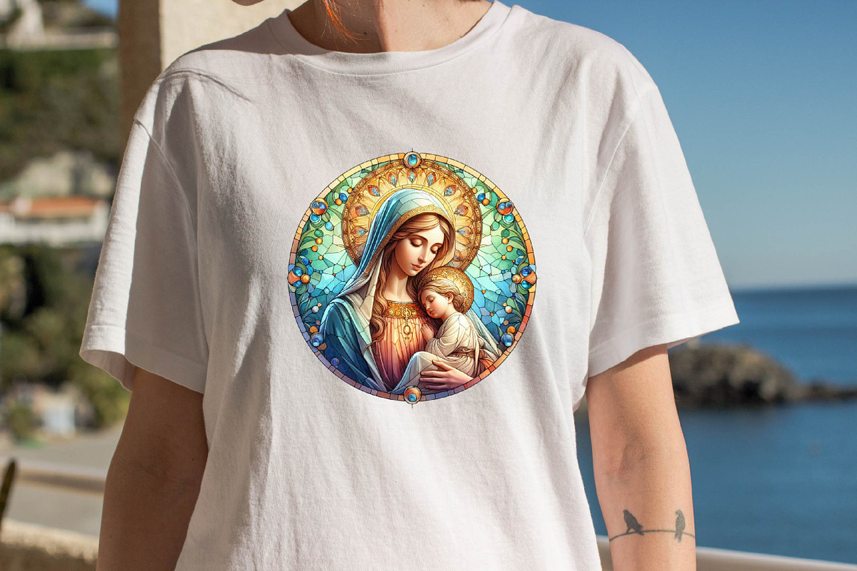 Mother Mary Stained Glass Bundle, an Illustration by SVGArt (Photo 2 of 7)