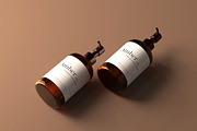 Amber Glass Pump Bottle Mockups, a Cups & Container Mockup by pmvch (Thumbnail 8 of 10)