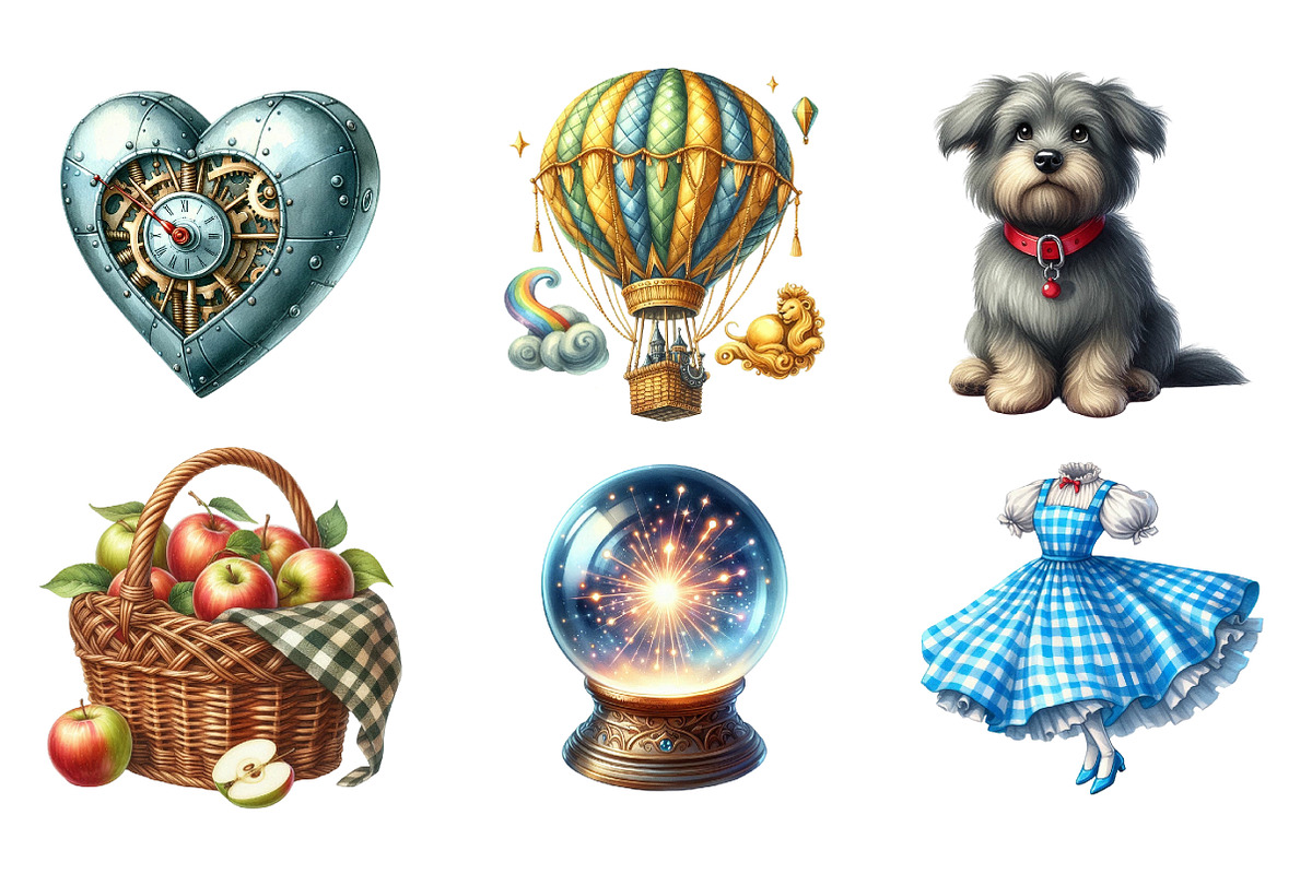 Wizard of Oz Clipart, Dorothy PNG, an Illustration by SinaCreation (Photo 2 of 5)