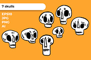 HALLOWEEN SKULLS 10 patterns, a Pattern Graphic by Ja Polina ArtShop (Thumbnail 3 of 7)