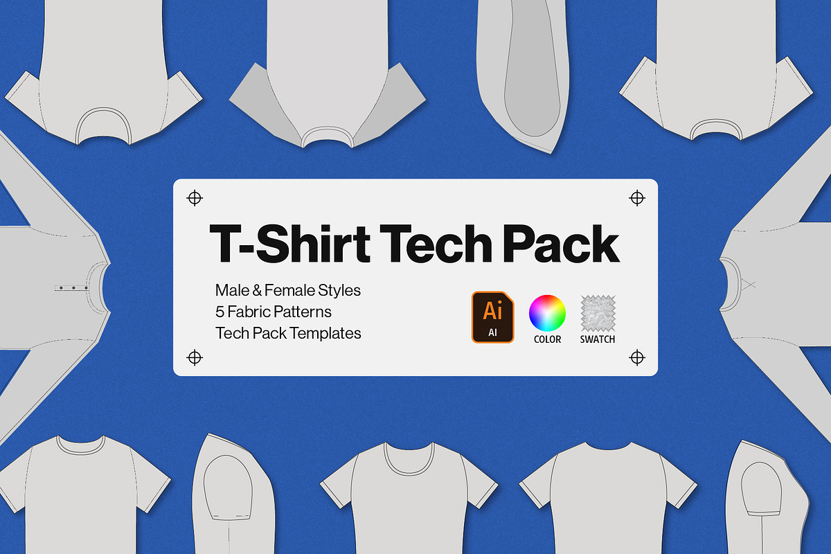 T-Shirt Tech Pack Kit Template, a Shirt Mockup by Swatch Supply (Photo 1 of 7)