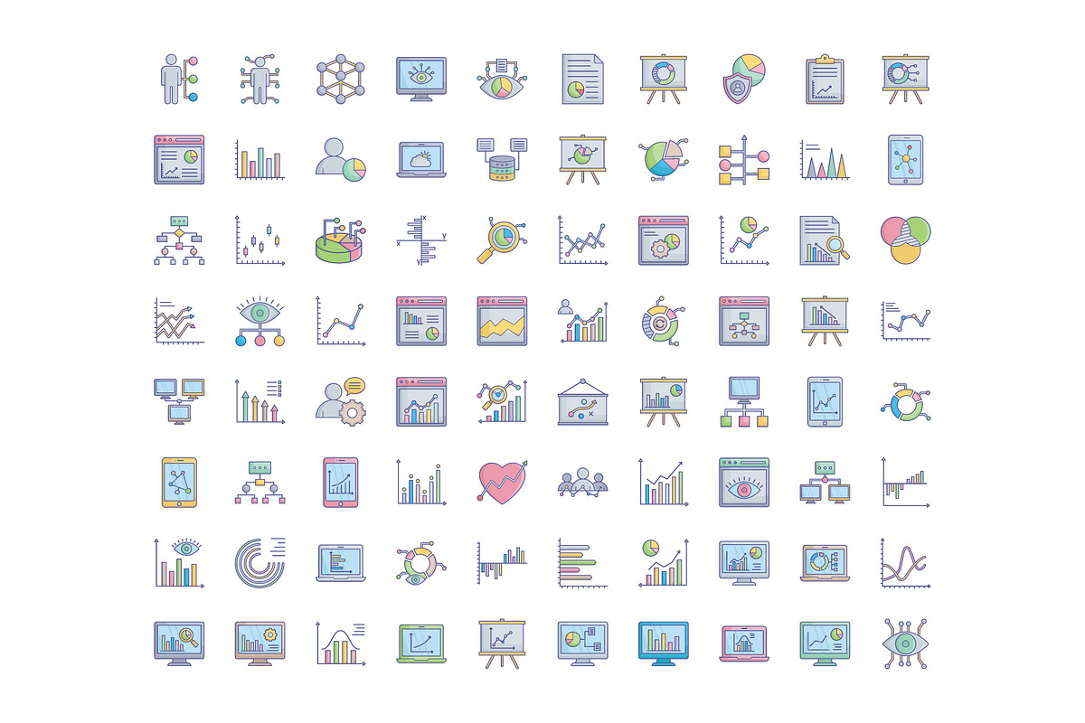 Data Visualization Vector Icons, an Icon by Vector Portal