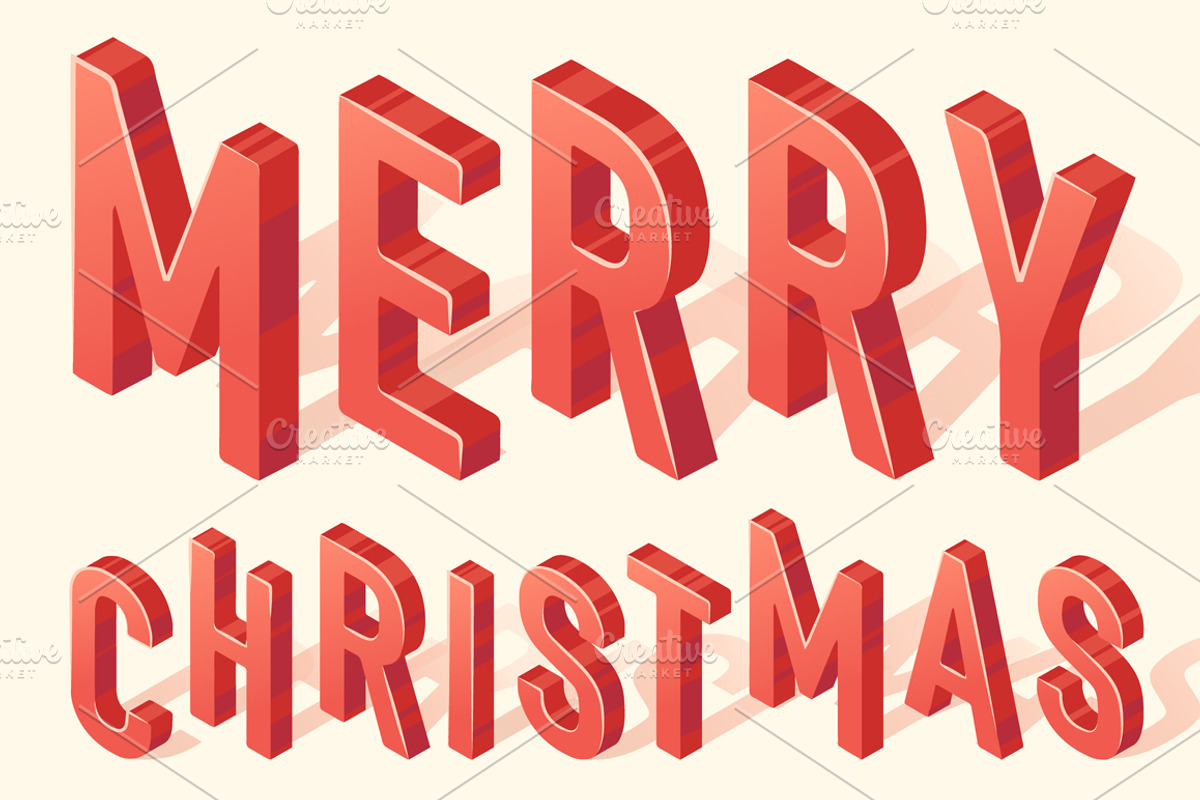 Isometric vector font, 2 colors