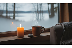 Cozy winter morning scene with, a Background Photo by Igor Tichonow