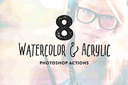 8 Watercolor + Acrylic Painting FX, an Action Add-On by SparkleStock (Thumbnail 1 of 5)