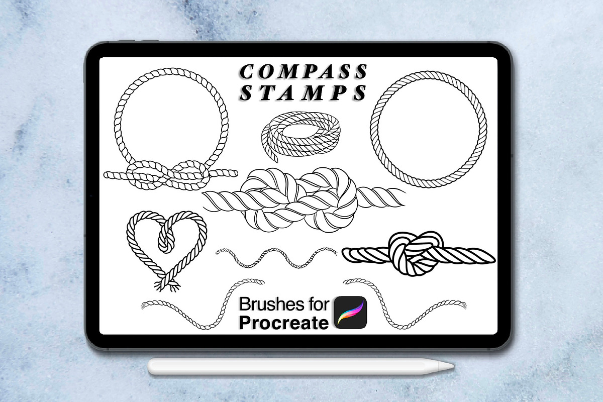 120 compass tattoo-style procreate, a Brush Add-On by Arts For Peace (Photo 6 of 9)