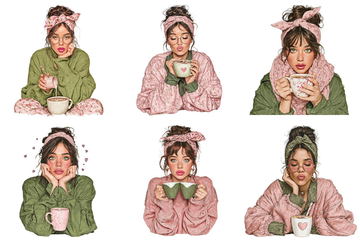 Whimsical Valentine Coffee Girl PNG, a Graphic by CitraGraphics (Photo 3 of 5)