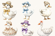 Watercolor Silly Goose Clipart, an Animal Illustration by SparkyDesignsUS (Thumbnail 4 of 8)