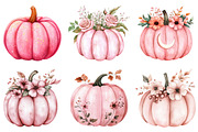 Pink Pumpkin Halloween Clipart PNG, an Illustration by Watercolor design (Thumbnail 5 of 5)
