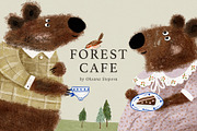 FOREST CAFE, an Animal Illustration by Oksana Stepova (Thumbnail 1 of 16)