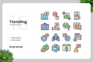 Trending Colored Icons, an Icon by Upnowgraphic