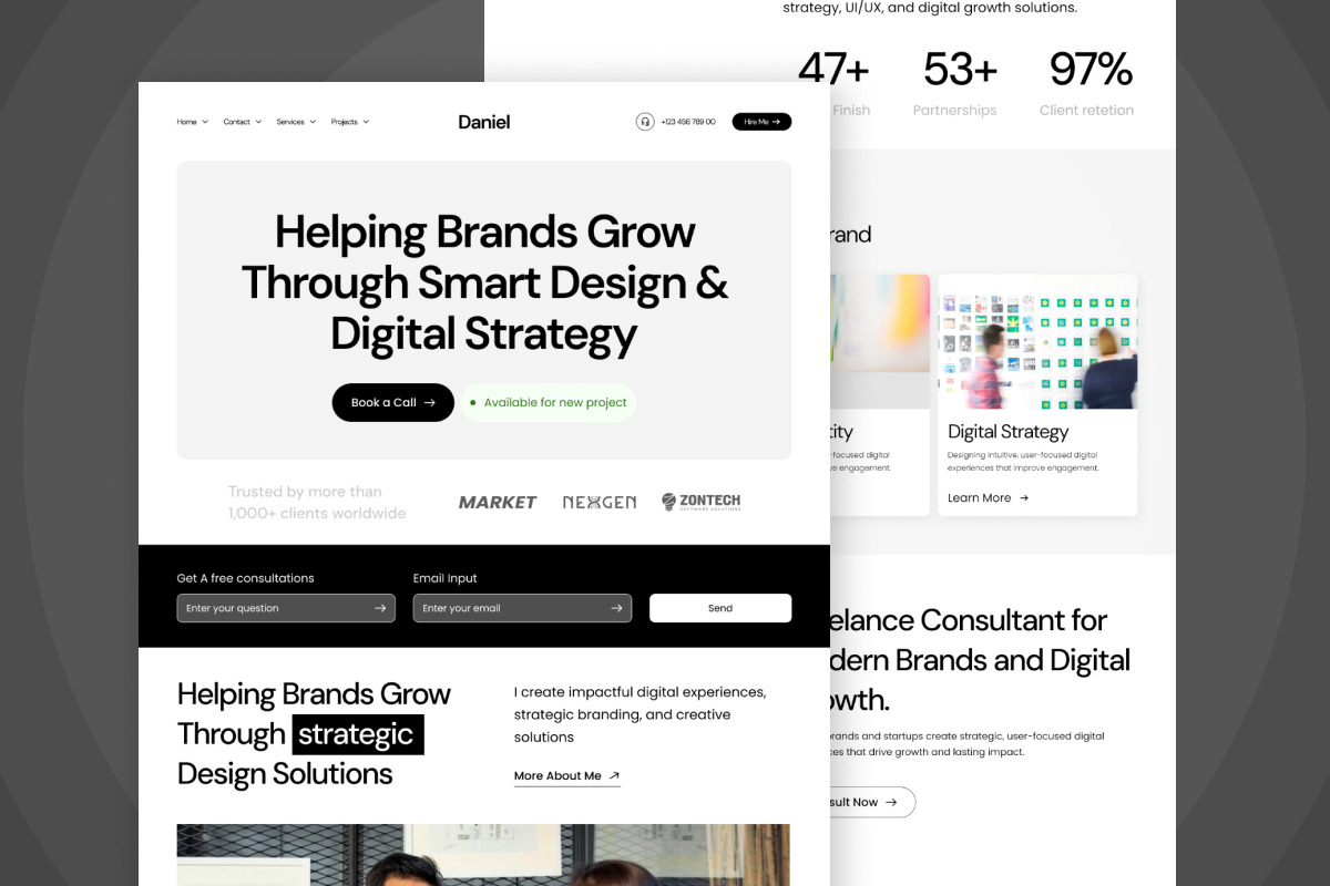 Daniel Consultant Portfolio Landing, a Landing Page Template by twinstd (Photo 4 of 5)
