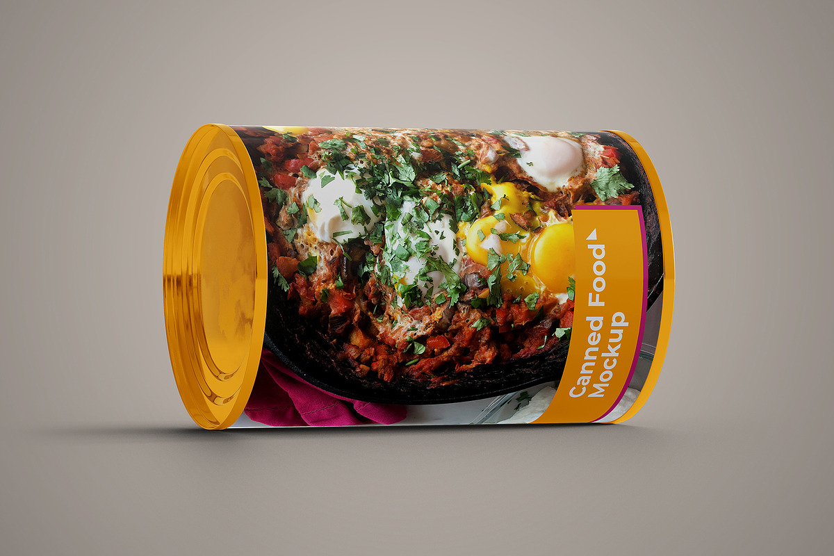 Canned Food Mockup 10 PSD Files, a Cups & Container Mockup by Muhazdinata (Photo 14 of 21)