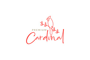 cardinal bird perched tree twig logo, a Branding & Logo Template by devastd