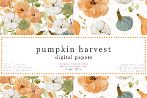 Pumpkin Thanksgiving Digital Papers