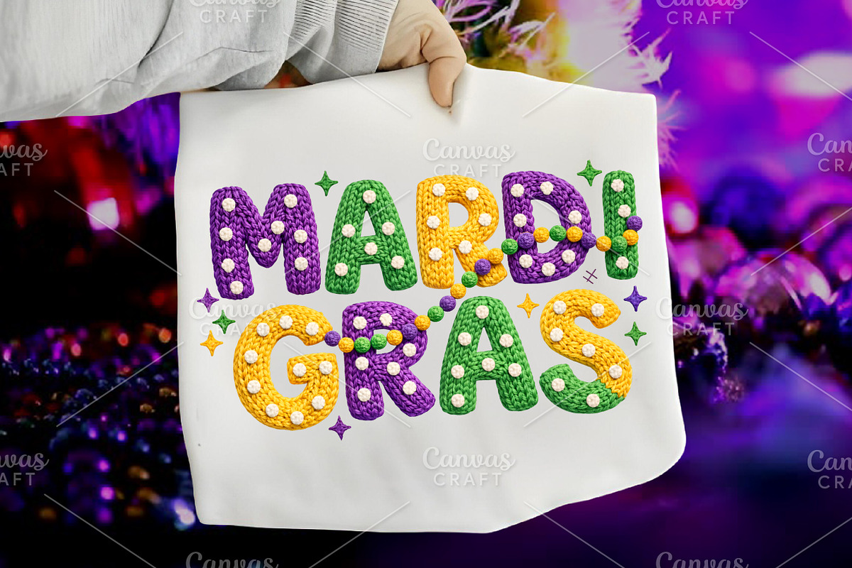 Retro Mardi Gras Bow Png, an Illustration by Canvas Craft (Photo 1 of 6)