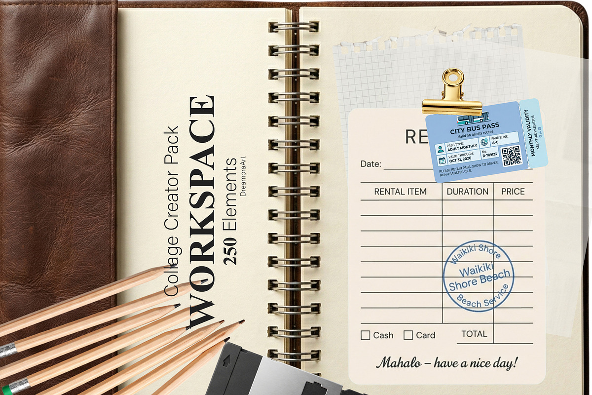 Workspace Collage Creator Kit 250PNG, an Object Graphic by DreamoraArt (Photo 4 of 8)