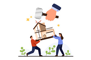 House Price Impact Mortgage Loan, a Finance Illustration by Flashvector