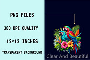 Watercolor Tropical Parrot Clipart, an Illustration by SVGArt (Thumbnail 6 of 7)