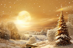 Golden Christmas Landscape