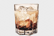 White Russian Watercolor Cocktail, an Illustration by 1801Prints (Thumbnail 4 of 4)