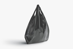 Black T-shirt Plastic Bag 3D Model