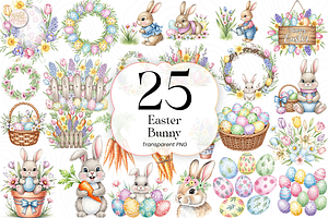 Easter Bunny PNG Clipart Cute Pastel, an Animal Illustration by KennedyStudio