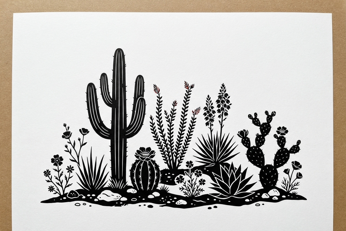 60 Desert Cactus Floral Silhouette, a Seasonal Illustration by Amazin_art (Photo 17 of 35)