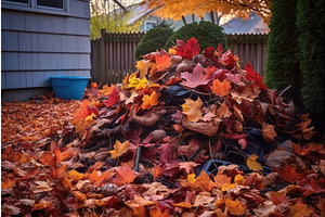 Pile Of Colorful Autumn Leaves In A